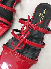 SAINT LAURENT Red Cassandra Flat Sandals 201418F124483 - 4