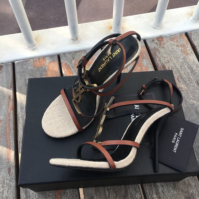 Saint Laurent Cassandra logo plaque 110mm sandals - Colour 5358150NPVV - 1
