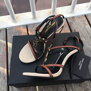 Saint Laurent Cassandra logo plaque 110mm sandals - Colour 5358150NPVV