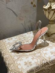 Amina Muaddi rosie glass slipper transparent pvc white crystal bow - 6