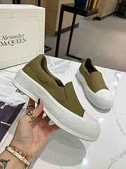 Alexander McQueen Deck Skate Plimsoll Lace-Up White Khaki - 4
