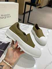 Alexander McQueen Deck Skate Plimsoll Lace-Up White Khaki - 3