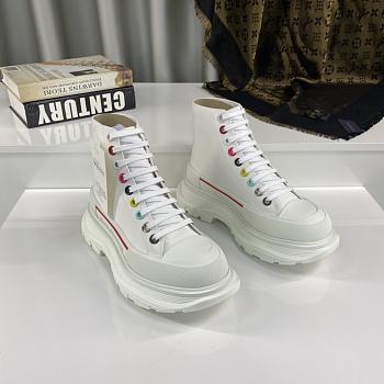 Alexander McQueen Tread Slick Lace Up Boot Whie Colour Back