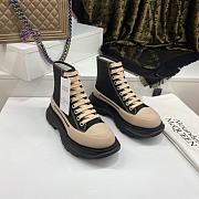 Alexander McQueen Tread Slick Lace Up Boot Black Beige - 1