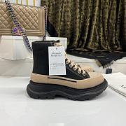 Alexander McQueen Tread Slick Lace Up Boot Black Beige - 3