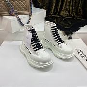 Alexander McQueen Tread Slick Lace Up Boot White - 1