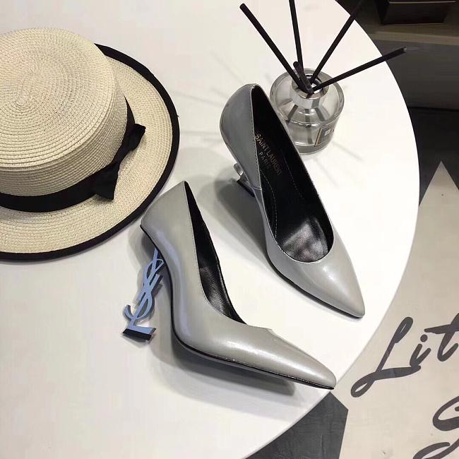 SAINT LAURENT Silver Opyum 85 Heels 212418F122004 - 1