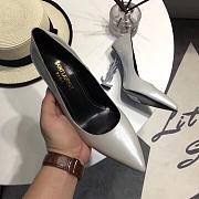 SAINT LAURENT Silver Opyum 85 Heels 212418F122004 - 4