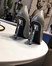 SAINT LAURENT Silver Opyum 85 Heels 212418F122004 - 3