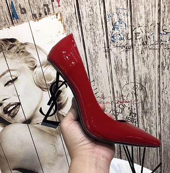 SAINT LAURENT Red Velvet Opyum 85 Heels 212418F122004