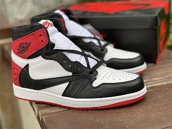 Travis Scott x Fragment x Air Jordan 1 High OG Red Black White DH3227-600