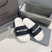 BALENCIAGA White Logo Pool Slides 2 - 5