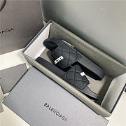 BALENCIAGA Black Logo Pool Slides 1 - 2