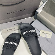 BALENCIAGA Black Logo Pool Slides 1 - 4
