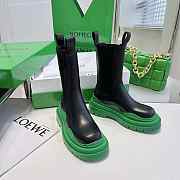 BOTTEGA VENETA Black & Green 'The Tire' Chelsea Boots - 6