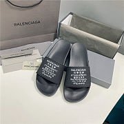 BALENCIAGA Black Word Pool Slides - 6