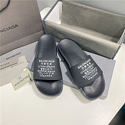 BALENCIAGA Black Word Pool Slides - 5