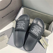 BALENCIAGA Black Word Pool Slides - 2