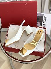 ONE STUD PATENT-LEATHER SLINGBACK PUMP WHITE 30 MM - 3