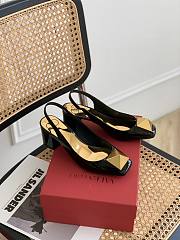 ONE STUD PATENT-LEATHER SLINGBACK PUMP BLACK 30 MM  - 1