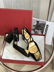 ONE STUD PATENT-LEATHER SLINGBACK PUMP BLACK 60 MM - 6