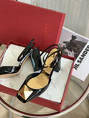 ONE STUD PATENT-LEATHER SLINGBACK PUMP BLACK 60 MM - 5