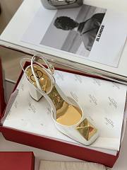 ONE STUD PATENT-LEATHER SLINGBACK PUMP WHITE 60 MM - 6