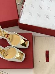 ONE STUD PATENT-LEATHER SLINGBACK PUMP WHITE 60 MM - 2