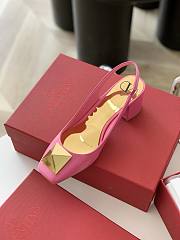 ONE STUD PATENT-LEATHER SLINGBACK PUMP PINK 60 MM - 4