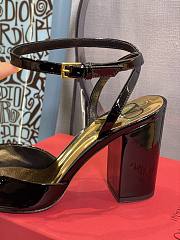 ONE STUD PATENT-LEATHER SLINGBACK PUMP BLACK 90 MM - 5