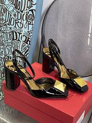 ONE STUD PATENT-LEATHER SLINGBACK PUMP BLACK 90 MM - 2