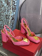 ONE STUD PATENT-LEATHER SLINGBACK PUMP PINK 90 MM - 1