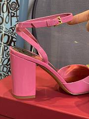ONE STUD PATENT-LEATHER SLINGBACK PUMP PINK 90 MM - 5