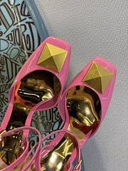 ONE STUD PATENT-LEATHER SLINGBACK PUMP PINK 90 MM - 4