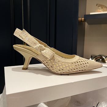 DIOR CAPTURE HEELED MULE Gold-Tone Metallic Mesh with Cannage