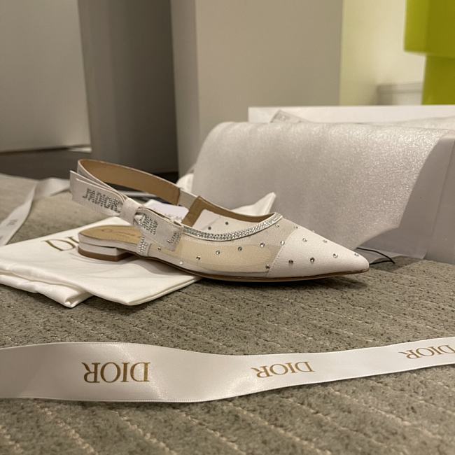 J'ADIOR SLINGBACK PUMP White Plumetis Sandals KDP727PGR_S10W - 1