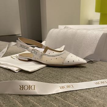 J'ADIOR SLINGBACK PUMP White Plumetis Sandals KDP727PGR_S10W