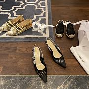 DIOR &MOI SLINGBACK PUMP Black Mesh Cannage Embroidery - 2