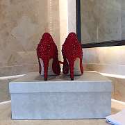 Jimmy Choo Avril Red Crystal Covered Pointy Toe Pumps - 4
