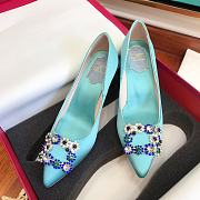 Roger Vivier Trompette Buckle Blue Pearl Pumps - 3