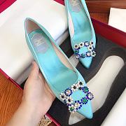 Roger Vivier Trompette Buckle Blue Pearl Pumps - 4