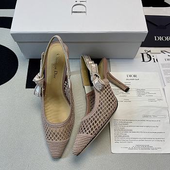 J'Adior Slingback Pump Gray Toile de Jouy Reverse Embroidered