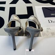 J'Adior Slingback Pump Gray Toile de Jouy Reverse Embroidered - 6