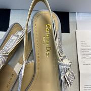 J'Adior Slingback Pump Gray Toile de Jouy Reverse Embroidered - 5