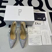 J'Adior Slingback Pump Gray Toile de Jouy Reverse Embroidered - 3