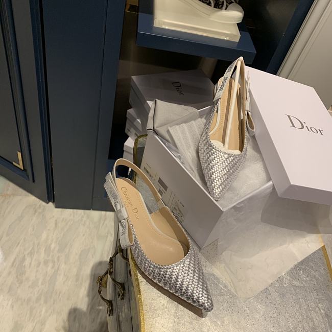 J'ADIOR SLINGBACK PUMP Silver Sandals - 1