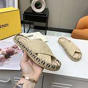 Fendi Beige raffia slides 8X8085AEH0F1D1M - 5