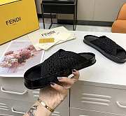 Fendi Black stretch lace slides 8X8088AEH5F0ABB  - 2