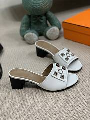 Hermes Oral Sandal White Charm Leather 001 - 1