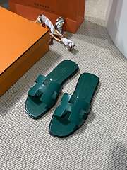 Hermes Oral Sandal Green Leather  - 6